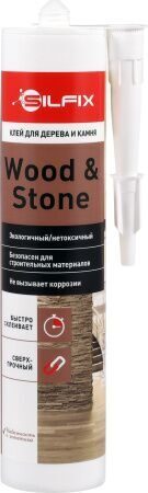 SilFix Wood&Stone, клей монтажный акриловый, белый, 290 мл(1уп.-12шт.)
