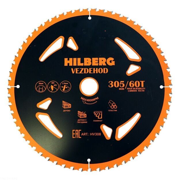 Диск пильный Hilberg Vezdehod 305*30*60Т*7º HV308
